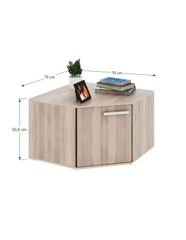 Dulap DUNAJ, DTD, pentru hol/dormitor/birou, 79x50.8x79 cm, PAL melaminat stejar sonoma | MobilaOK
