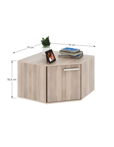 Dulap DUNAJ, DTD, pentru hol/dormitor/birou, 79x50.8x79 cm, PAL melaminat stejar sonoma | MobilaOK