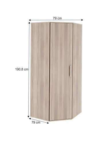 Dulap DUNAJ, dormitor/hol/living, 79x190.8x79 cm, PAL melaminat | MobilaOK