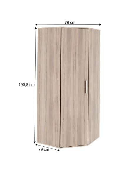 Dulap DUNAJ, dormitor/hol/living, 79x190.8x79 cm, PAL melaminat | MobilaOK