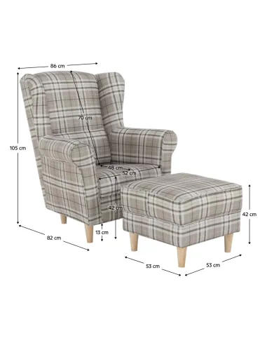 Fotoliu ASTRID pentru living, 86x105x82 cm, textil 85.000 Martindale | MobilaOK