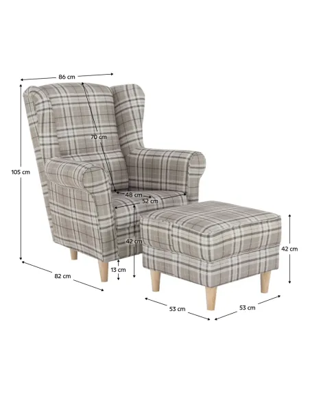 Fotoliu ASTRID pentru living, 86x105x82 cm, textil 85.000 Martindale | MobilaOK