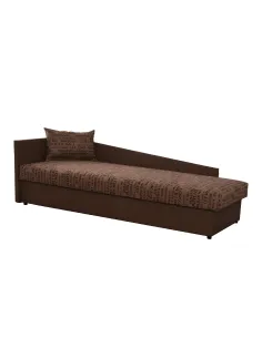 Pat Colțar JUDIT, dormitor, 205x63x84 cm, PAL/Piele Eco maro+Imprimeu | MobilaOK
