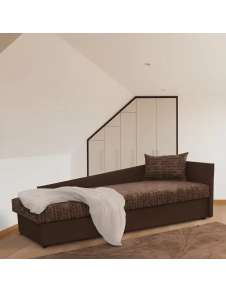 Pat | JUDIT | dormitor | 205x63x84 cm | PAL, piele eco/material imprimeu | MobilaOK