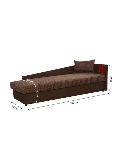 Pat | JUDIT | dormitor | 205x63x84 cm | PAL, piele eco/material imprimeu | MobilaOK