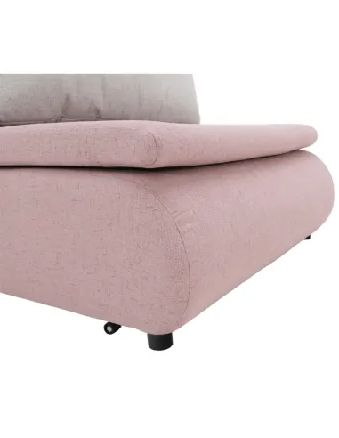 Fotoliu KENY, living, 100x90x87 cm, textil roz/gri, extensibil cu pat 100x196 cm | MobilaOK