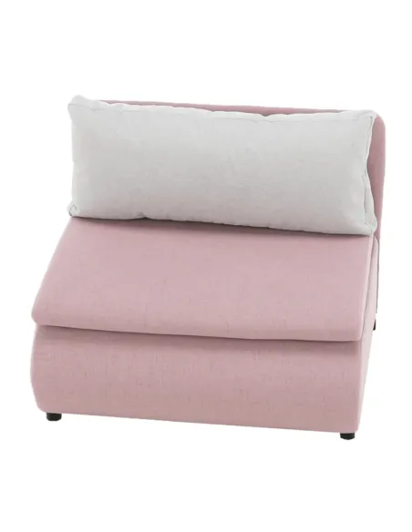 Fotoliu KENY, living, 100x90x87 cm, textil roz/gri, extensibil cu pat 100x196 cm | MobilaOK