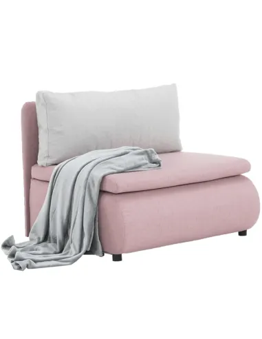 Fotoliu KENY, living, 100x90x87 cm, textil roz/gri, extensibil cu pat 100x196 cm | MobilaOK