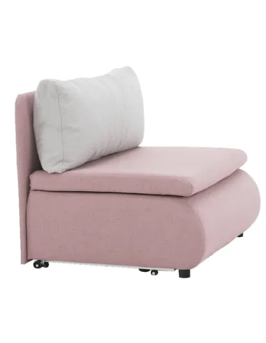 Fotoliu KENY, living, 100x90x87 cm, textil roz/gri, extensibil cu pat 100x196 cm | MobilaOK