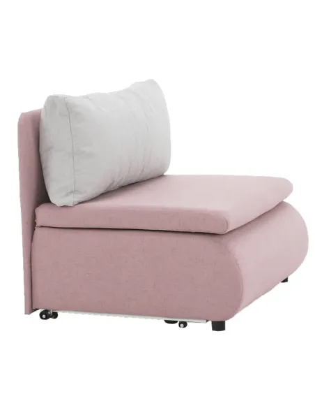 Fotoliu KENY, living, 100x90x87 cm, textil roz/gri, extensibil cu pat 100x196 cm | MobilaOK