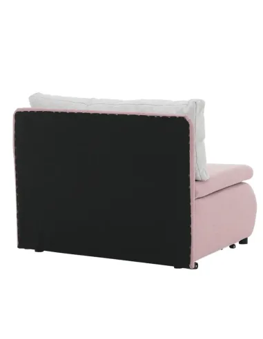 Fotoliu KENY, living, 100x90x87 cm, textil roz/gri, extensibil cu pat 100x196 cm | MobilaOK