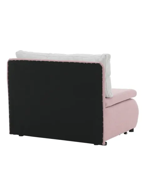 Fotoliu KENY, living, 100x90x87 cm, textil roz/gri, extensibil cu pat 100x196 cm | MobilaOK
