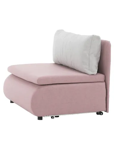 Fotoliu KENY, living, 100x90x87 cm, textil roz/gri, extensibil cu pat 100x196 cm | MobilaOK