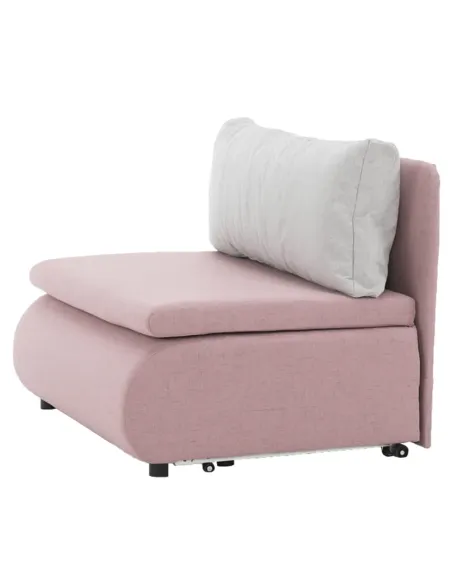 Fotoliu KENY, living, 100x90x87 cm, textil roz/gri, extensibil cu pat 100x196 cm | MobilaOK