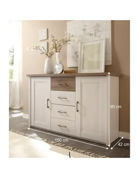 Scrin LUMERA, dormitor, 150x42x90 cm, PAL melaminat | MobilaOK