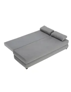 Canapea extensibilă CLIV, living, 206x90x73/85 cm, textil gri/turcoaz | MobilaOK 2