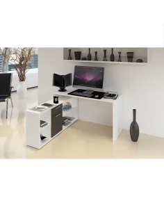 Masă PC NOE NEW, birou, 135x135x74 cm, PAL melaminat | MobilaOK 2