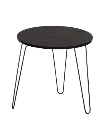 Măsuță portabilă RONIN, living/dormitor/birou, 48x48x48 cm, MDF cu finisaj stejar negru și metal | MobilaOK