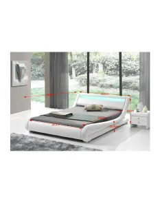 Pat, FILIDA, dormitor, 160x200, PAL melaminat și piele ecologică | MobilaOK 2