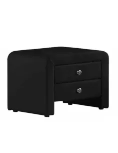 Noptieră WILSON, dormitor, 50x38x37 cm, Piele eco, negru | MobilaOK