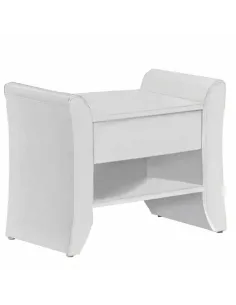 Noptieră BOLTON pentru dormitor, 47x37x44 cm, piele ecologică albă | MobilaOK