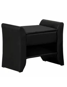 Noptieră BOLTON pentru dormitor, 47x37x44 cm, piele eco neagră | MobilaOK