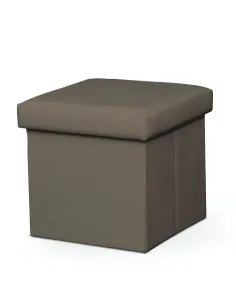 Taburet pliabil TELA NEW, hol sau bucătărie, 40x40x37 cm, Piele eco maro deschis | MobilaOK