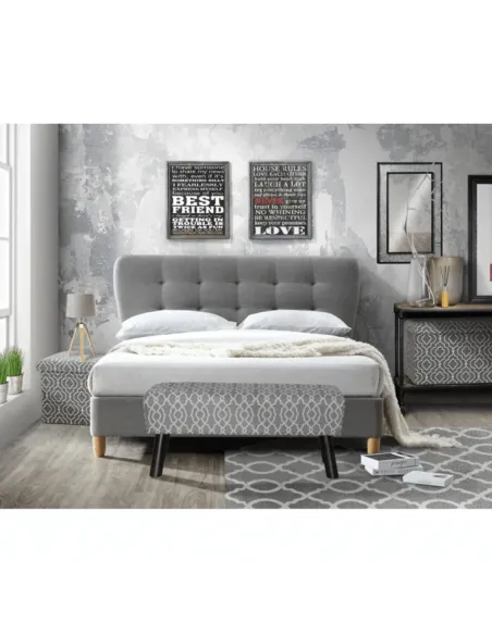 Taburet pliabil MARLO, living/bucătărie/birou, 38x38x38 cm, material textil modelat gri/alb | MobilaOK