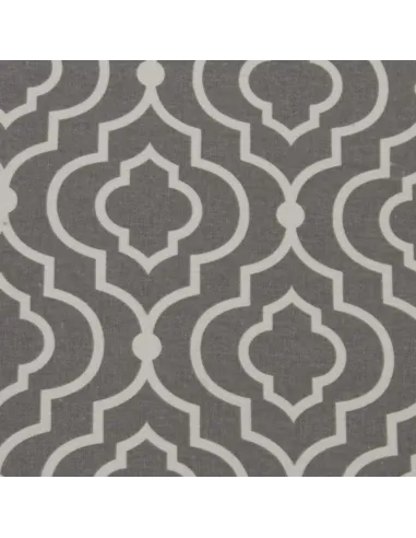 Taburet pliabil MARLO, living/bucătărie/birou, 38x38x38 cm, material textil modelat gri/alb | MobilaOK