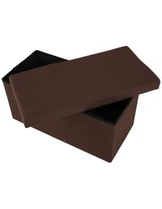 Taburet pliabil ORELIA, living/dormitor, 76x38x38 cm, material textil maro | MobilaOK 2