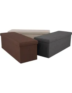 Taburet UMINA, pliabil cu stocare, 114x38x38 cm, material textil maro | MobilaOK 2