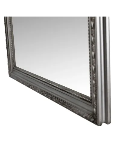 Oglindă MALKIA TYP 3 pentru hol/dormitor, 38x128 cm, ramă lemn argintie | MobilaOK