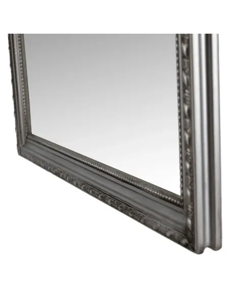 Oglindă MALKIA TYP 3 pentru hol/dormitor, 38x128 cm, ramă lemn argintie | MobilaOK