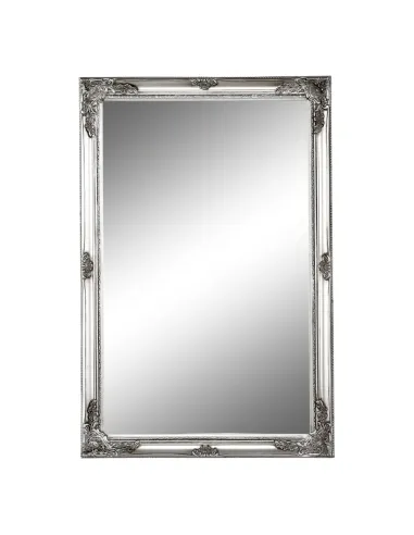 Oglindă MALKIA TYP 6 pentru hol/dormitor, 60x90 cm, ramă lemn argintiu | MobilaOK
