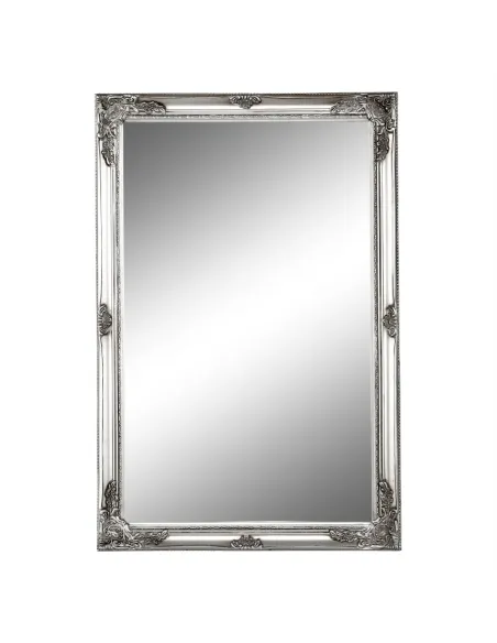 Oglindă MALKIA TYP 6 pentru hol/dormitor, 60x90 cm, ramă lemn argintiu | MobilaOK