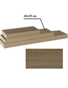 Poliță GANA, living/dormitor, 60x25 cm, MDF stejar trufă | MobilaOK