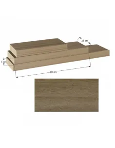 Poliță GANA, living/dormitor, 60x25 cm, MDF stejar trufă | MobilaOK 2