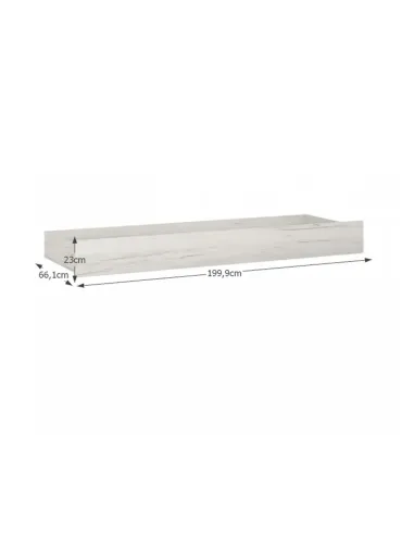 Sertar sub pat TIP 96, ANGEL, dormitor, 199.9x23x66.1 cm, PAL melaminat alb | MobilaOK