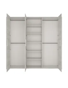 Set Dormitor ANGEL, dormitor, dulap 220x60x207.5 cm, pat 160x200 cm, noptiere, PAL melaminat alb craft | MobilaOK 2