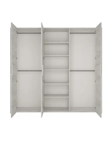 Set Dormitor ANGEL, dormitor, dulap 220x60x207.5 cm, pat 160x200 cm, noptiere, PAL melaminat alb craft | MobilaOK