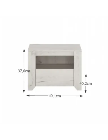 Set Dormitor ANGEL, dormitor, dulap 220x60x207.5 cm, pat 160x200 cm, noptiere, PAL melaminat alb craft | MobilaOK
