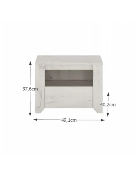 Set Dormitor ANGEL, dormitor, dulap 220x60x207.5 cm, pat 160x200 cm, noptiere, PAL melaminat alb craft | MobilaOK