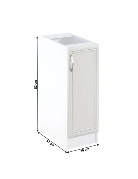 Dulap inferior D30 cu uşă, model dreapta, alb/pin Andersen, SICILIA | MobilaOK