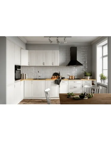 Dulap inferior D30 cu uşă, model dreapta, alb/pin Andersen, SICILIA | MobilaOK