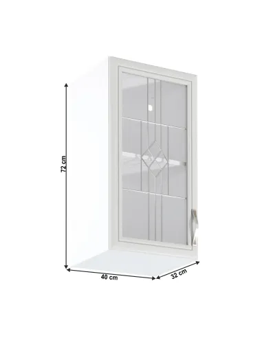 Dulap Superior G40S cu Geam, SICILIA, Bucătărie, 40x72x32 cm, PAL Melaminat | MobilaOK