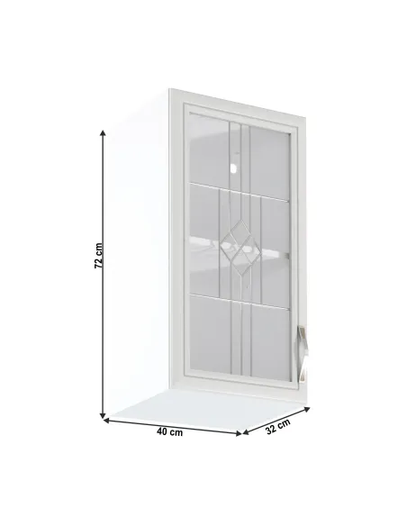 Dulap Superior G40S cu Geam, SICILIA, Bucătărie, 40x72x32 cm, PAL Melaminat | MobilaOK