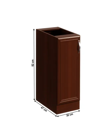 Dulap bucătărie SICILIA, model stânga, 30x82x47 cm, PAL melaminat nuc Milano | MobilaOK