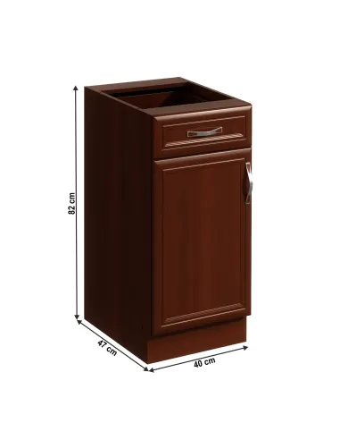 Dulap bucătărie SICILIA D40S1, 40x82x47 cm, PAL melaminat nuc Milano | MobilaOK