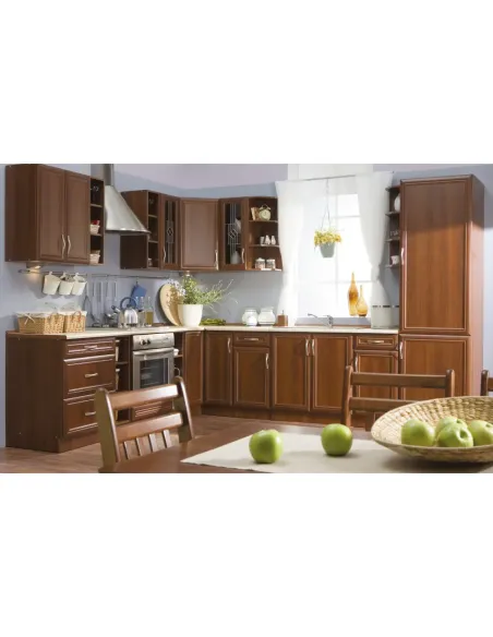Dulap D60ZL pentru frigider încorporat, model dreapta, nuc Milano, SICILIA | MobilaOK