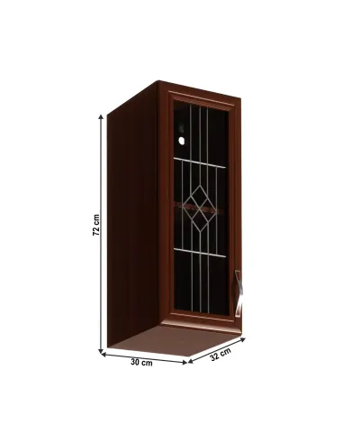 Dulap superior G30S cu geam, model stânga, nuc Milano, SICILIA | MobilaOK